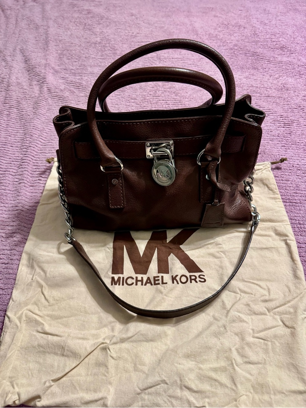 Michael Kors Hamilton East West Chocolate Leather